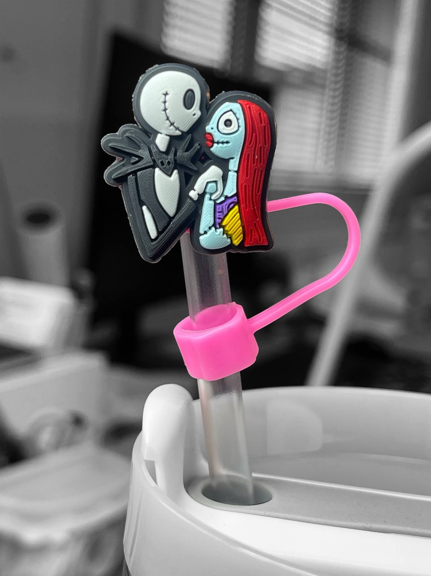 Nightmare Before Christmas Straw topper cover for 40oz Quencher tumbler. Fits Stanley V1 and H2.0 and all Dupes