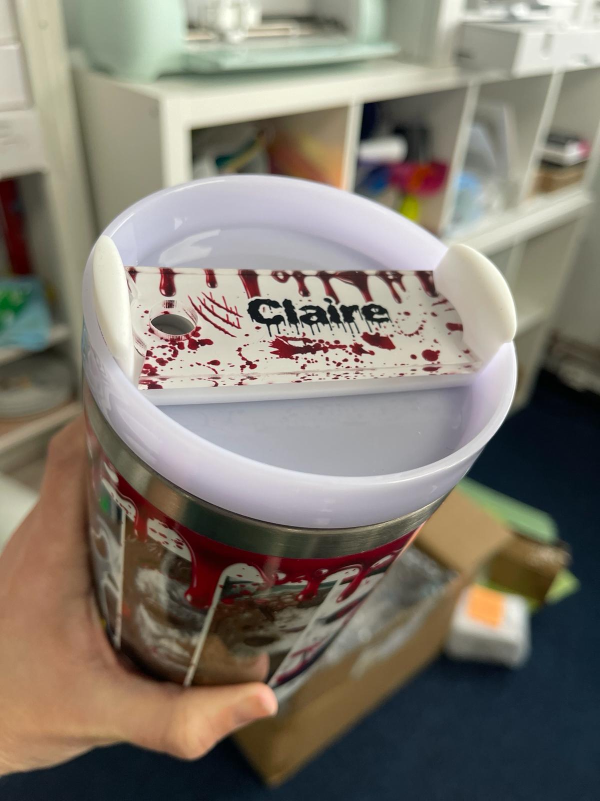 Halloween Plasma Drip - Name Plate Topper for 30oz/40oz Quencher Tumbler - Optional Personalisation