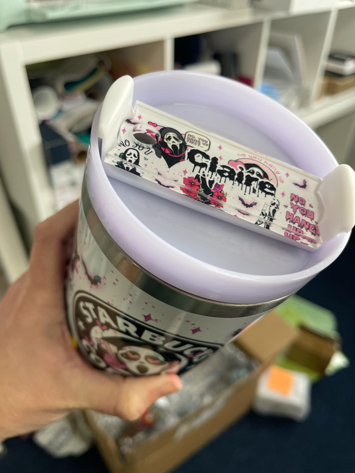 Scream - Name Plate Topper for 30oz/40oz Quencher Tumbler - Optional Personalisation