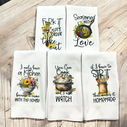 Waffle Tea Towels with optional personalisation