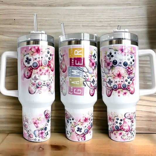 Gamer PINK 30oz/40oz Quencher Tumbler with Optional Personalisation