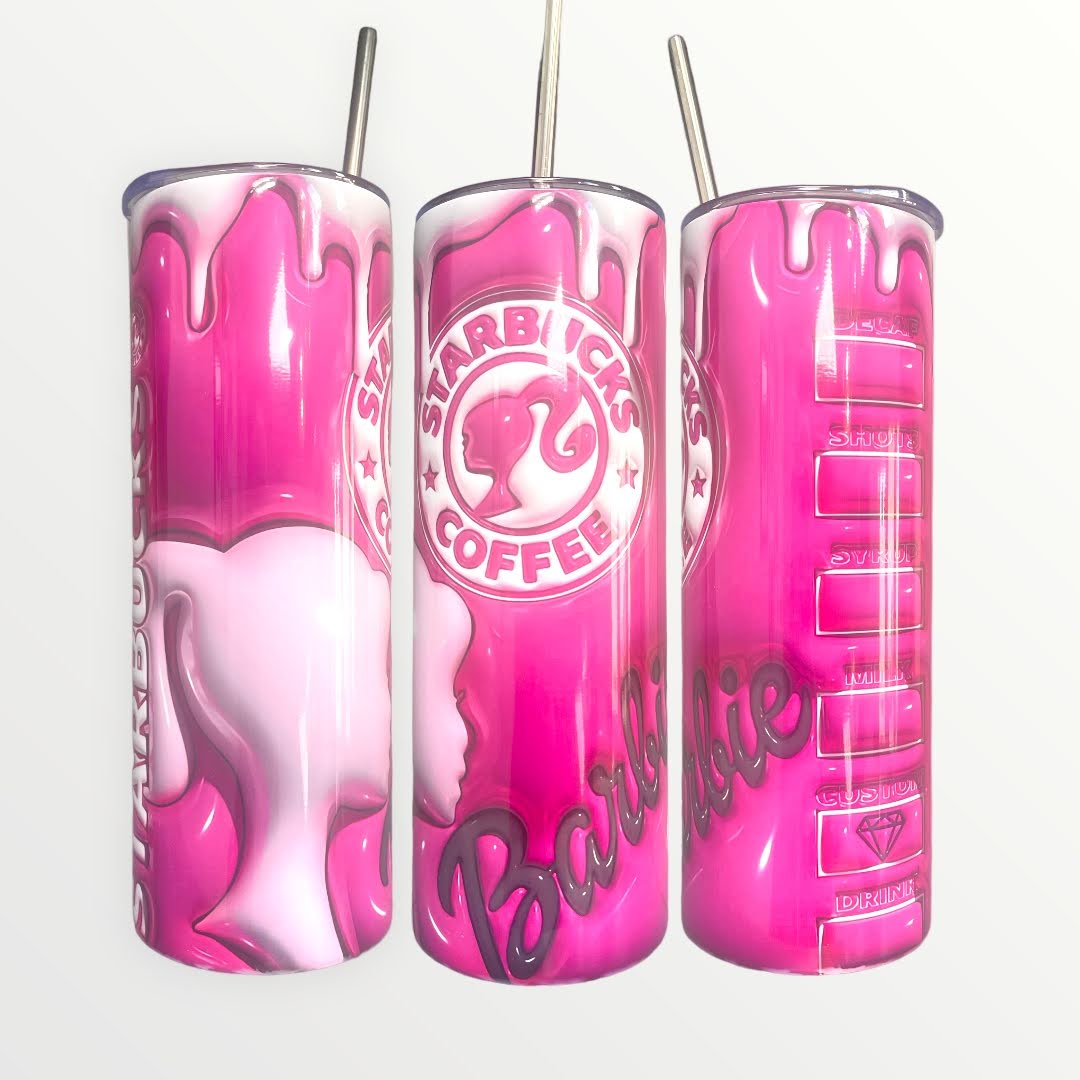 Starbucks Barbie 3D Bubble effect Insulated 20/30oz Skinny Tumbler