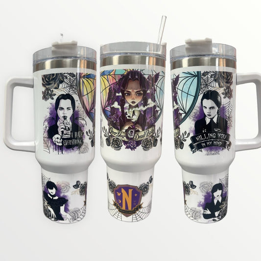 Wednesday Addams - Over Your Dead Body 40oz Quencher Tumbler Cup