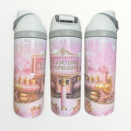 Make Up Inspired Pink Polar Express 24oz/30oz Dual Sip Insulated Water Bottle
