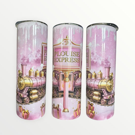 Makeup-Inspired Pink Polar Express Skinny Tumbler – 20/30oz