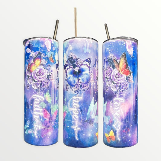 Faith Hope and Love 20/30oz Insulated Skinny Tumbler