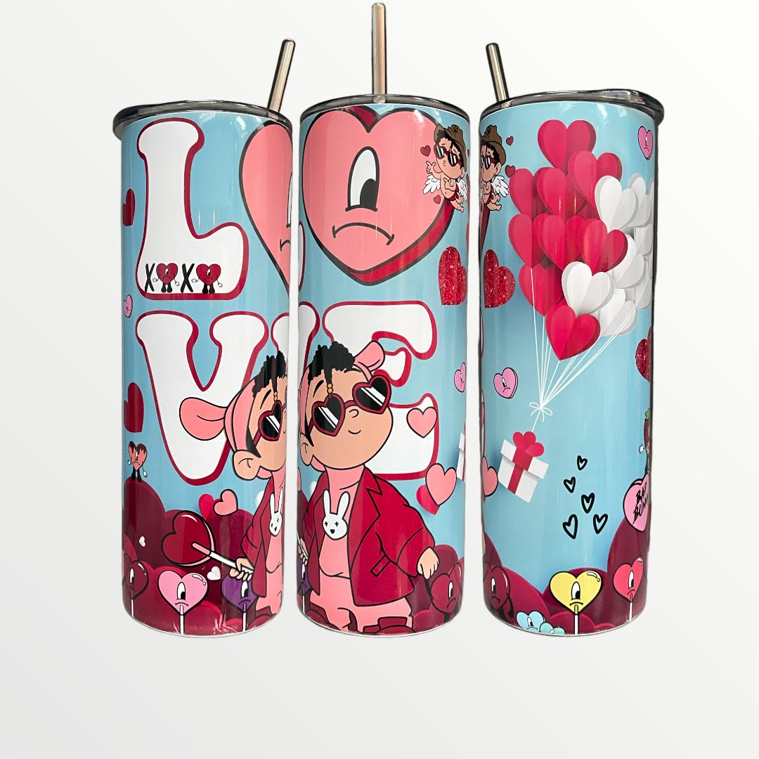 Bad Bunny Valentines Tumbler