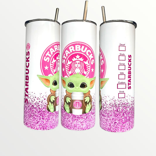 Baby Yoda (Grogu) Pink 20/30oz Insulated Skinny Tumbler