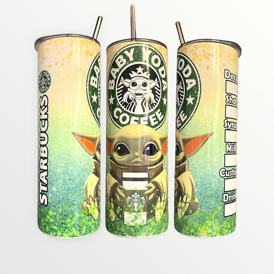 Starbucks Baby Yoda (Grogu) Insulated 20oz Thermal Skinny Tumbler With Optional personalisation