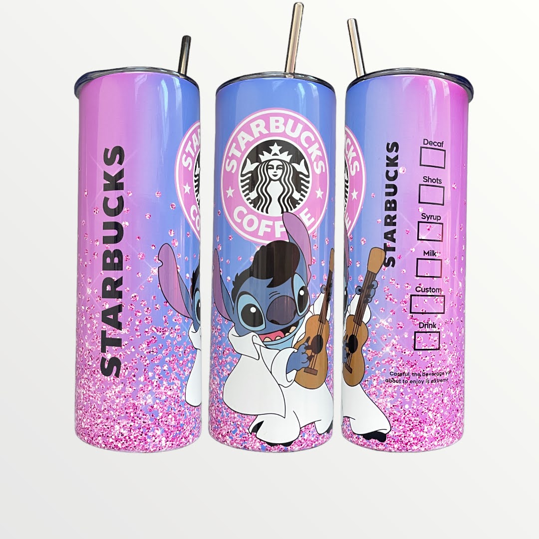Starbucks Disney Stitch Elvis 20 30oz Insulated Skinny Tumbler